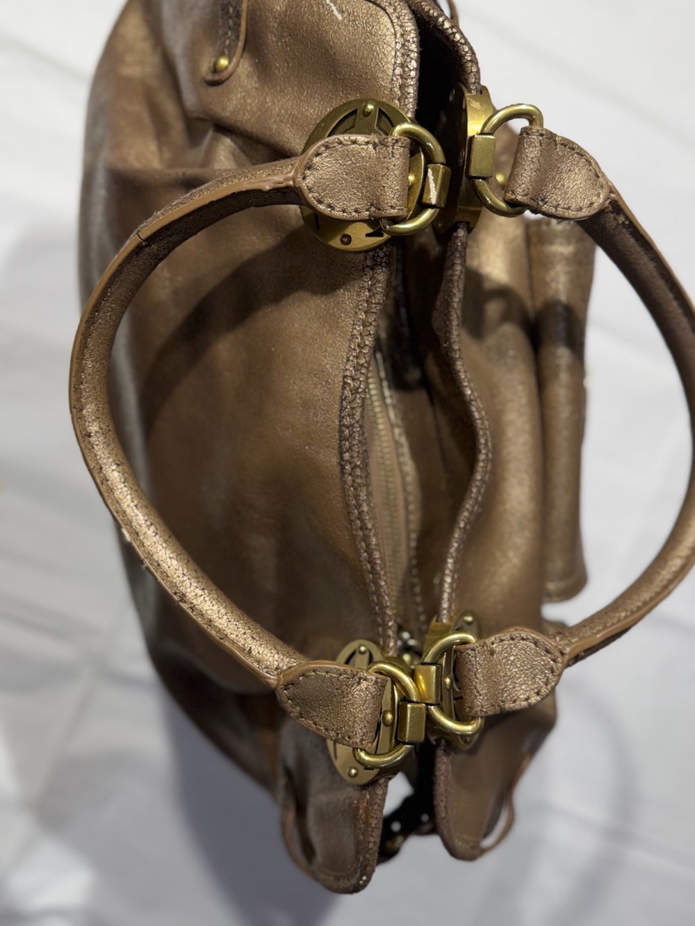 Just Cavalli Metallic Bronze Shoulder Bag - Picture 8 of 14